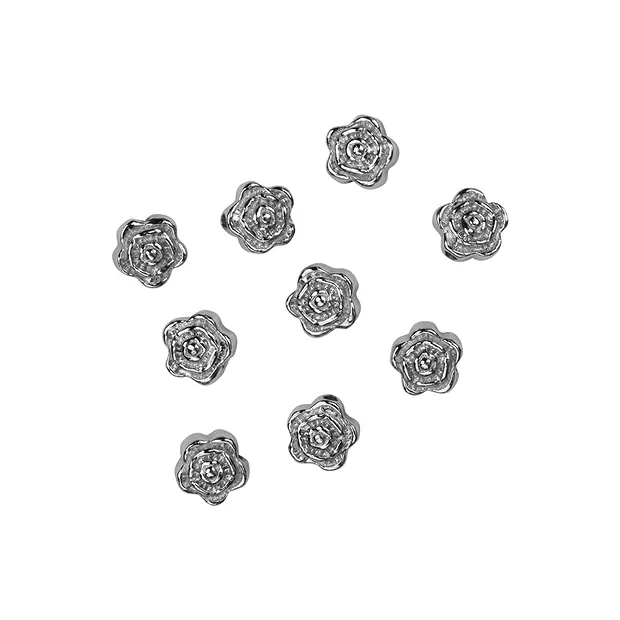 Röslein 6mm, Silber rhodiniert (6 St./VE) | GH Edelsteine, Heilsteine & Schmuck
