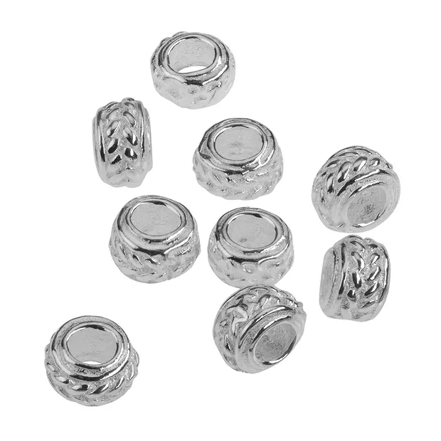 Molette avec motif tressé 3,0 x 4,0mm, argent rhodié (22 pcs/UC) | Marco Schreier