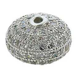 1918633011 Button 12 x 8mm, Silber rhodiniert mit Cubic Zirkonia (synth.) (1 St./VE) | Marco Schreier