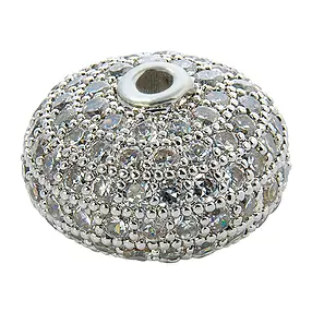 Button 12 x 8mm, Cubic Zirconia (synth.), rhodiniert (1 pc/PU) | Marco Schreier
