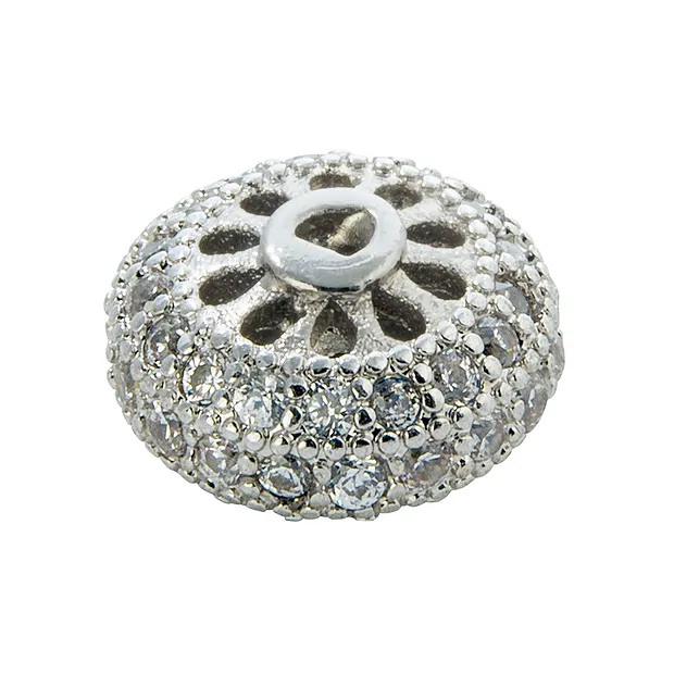 Wheel 9 x 5mm, Cubic Zirconia (synth.), rhodiniert (1 pc/PU) | Marco Schreier