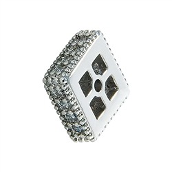 1918633081 Square flat 7 x 7 x 3mm, silver rhodiniert with Cubic Zirconia (synth.) (1 pc/ PU) | Marco Schreier