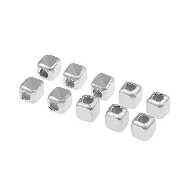 Cube (triangle cut) percé dans le sens de la longueur, 3mm, rhodié (10 pcs/UC) | Marco Schreier