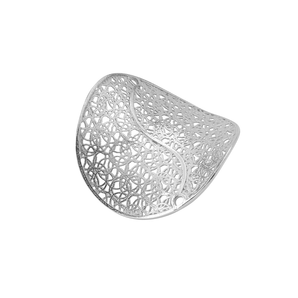 Scheibe "Blättergeflecht" rund, 14mm (4 St./VE), rhodiniert | Marco Schreier