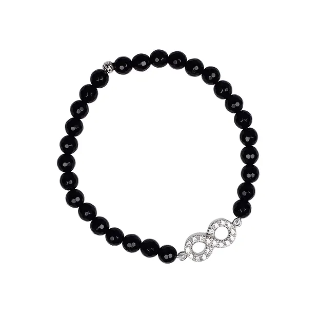 Símbolo del infinito con Circonia cúbica 17mm, plata, rodinado (1 ud./unidad) | Marco Schreier