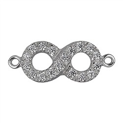 1918672011 Símbolo del infinito con Circonia cúbica 17mm, plata, rodinado (1 ud./unidad) | Marco Schreier