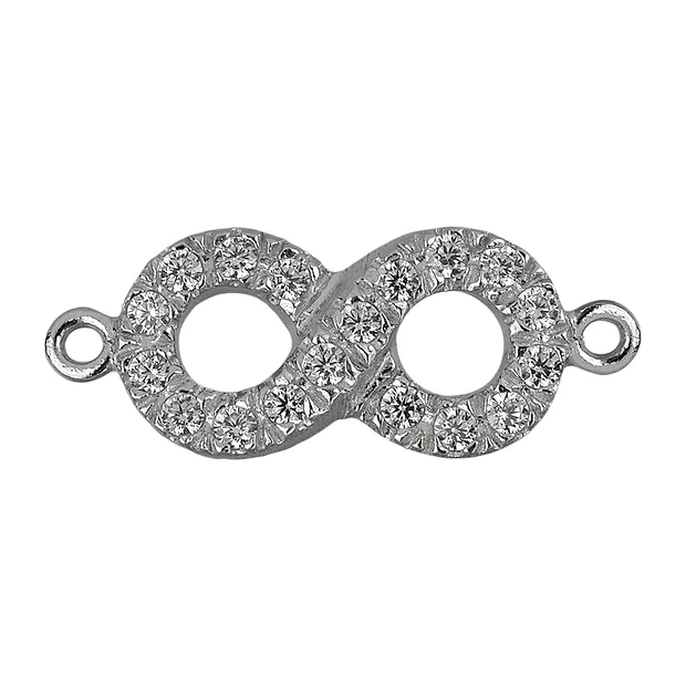 Símbolo del infinito con Circonia cúbica 17mm, plata, rodinado (1 ud./unidad) | Marco Schreier