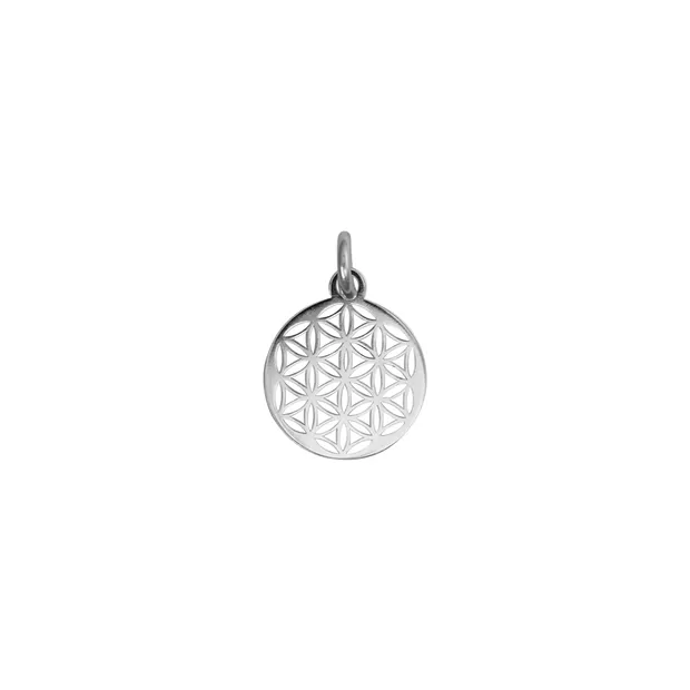 Blume des Lebens mit Öse und Ring 10mm, rhodiniert (4 St./VE) | Marco Schreier