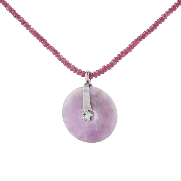 Clip a cerniera per ciambella da 40 mm, argento rodiato, topazio bianco | Marco Schreier