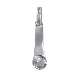 1918703021 Clip de charnière pour donut de 40mm, argent rhodié, Topaze blanche | Marco Schreier