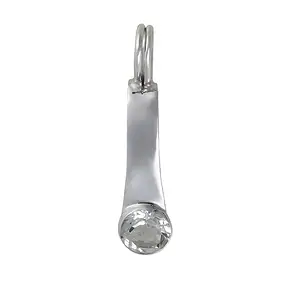 Scharnierclip für 40mm Donut, Silber rhodiniert, Topas weiß | Marco Schreier