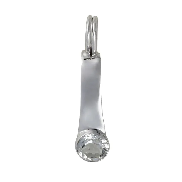 Clip de charnière pour donut de 40mm, argent rhodié, Topaze blanche | Marco Schreier