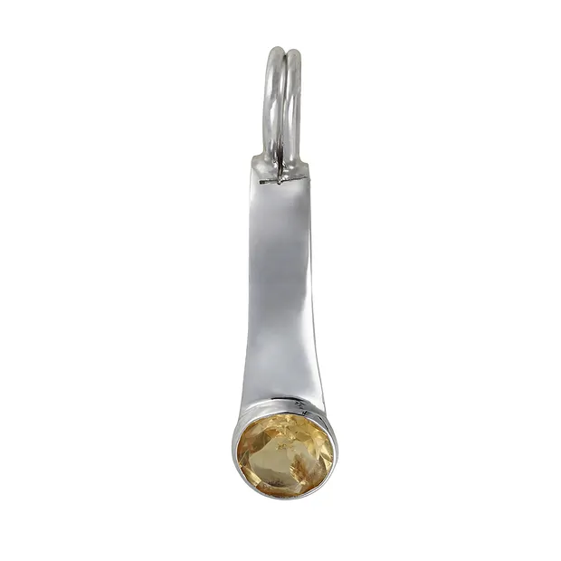 Clip a cerniera per ciambella da 40 mm, argento rodiato, Citrino | Marco Schreier