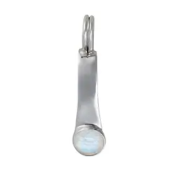 1918703061 Clip de charnière pour donut de 40mm, argent rhodié, labradorite (blanche) | Marco Schreier