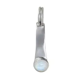 Scharnierclip für 40mm Donut, Silber rhodiniert, Labradorit weiß | Marco Schreier