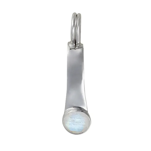 Clip a cerniera per ciambella da 40 mm, argento rodiato, Labradorite (bianca) | Marco Schreier