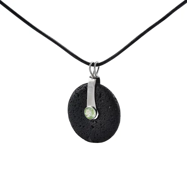 Clip a cerniera per ciambella da 40 mm, argento rodiato, Peridoto | Marco Schreier