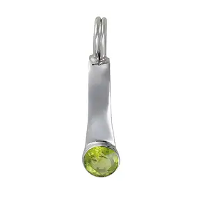 Scharnierclip für 40mm Donut, Silber rhodiniert, Peridot | Marco Schreier