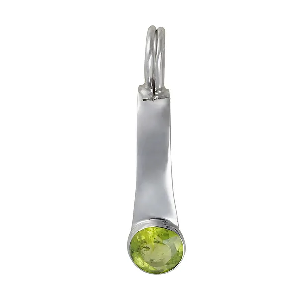 Clip a cerniera per ciambella da 40 mm, argento rodiato, Peridoto | Marco Schreier