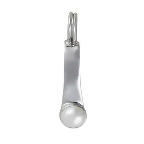 Scharnierclip für 40mm Donut, Silber rhodiniert, Perle | Marco Schreier