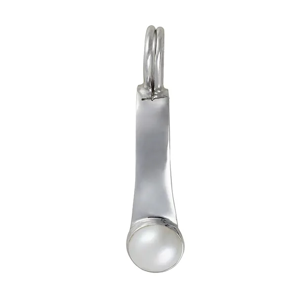 Clip a cerniera per ciambella da 40 mm, argento rodiato, perla | Marco Schreier