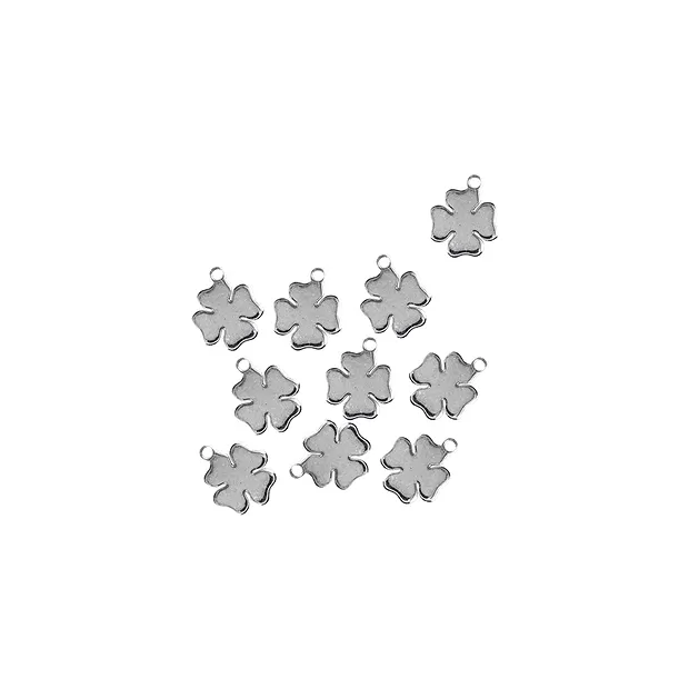 Kleeblatt mit Öse 06mm, Silber rhodiniert (10 St./VE) | Marco Schreier