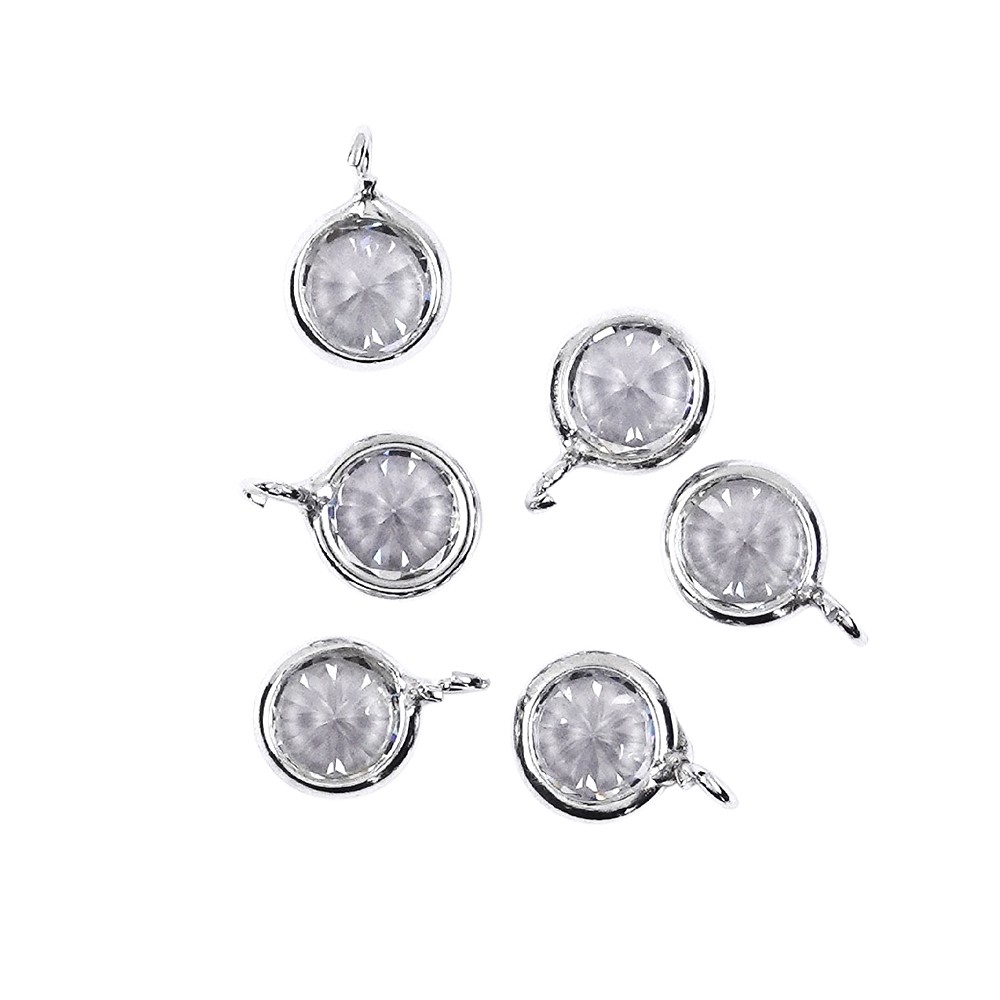 Komponente Cubic Zirkonia, 8mm, Silber rhodiniert (6 St./VE) | Marco Schreier