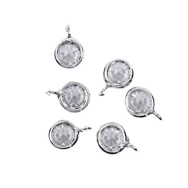 Componentes de Circonia cúbica, 8mm, plata rodinada (6 uds./VE) | Marco Schreier