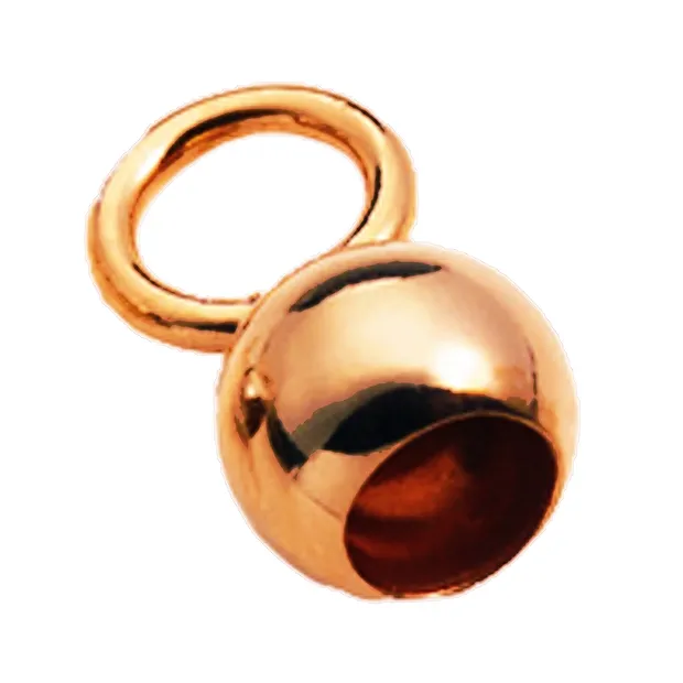 Tappi terminali a occhiello grande, 4,0 mm, argento placcato oro rosa (10 pz./ UC) | Marco Schreier