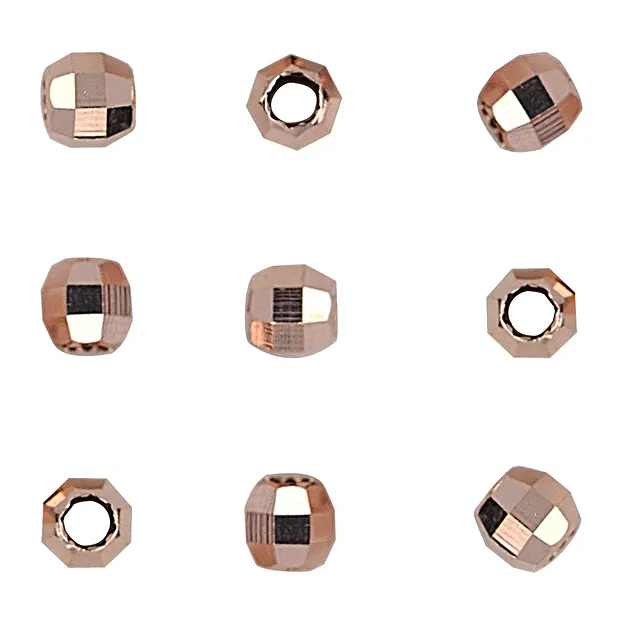 Perlina 02,0 mm, argento placcato oro rosa, sfaccettata (100 pz./ UC) | Marco Schreier