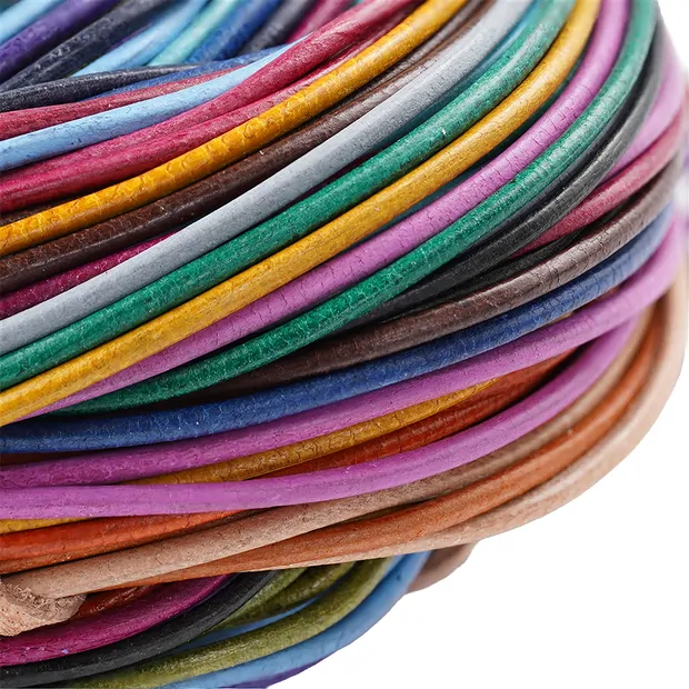 Colorful mix leather straps goat, 1m (100 pcs./ PU) | Marco Schreier