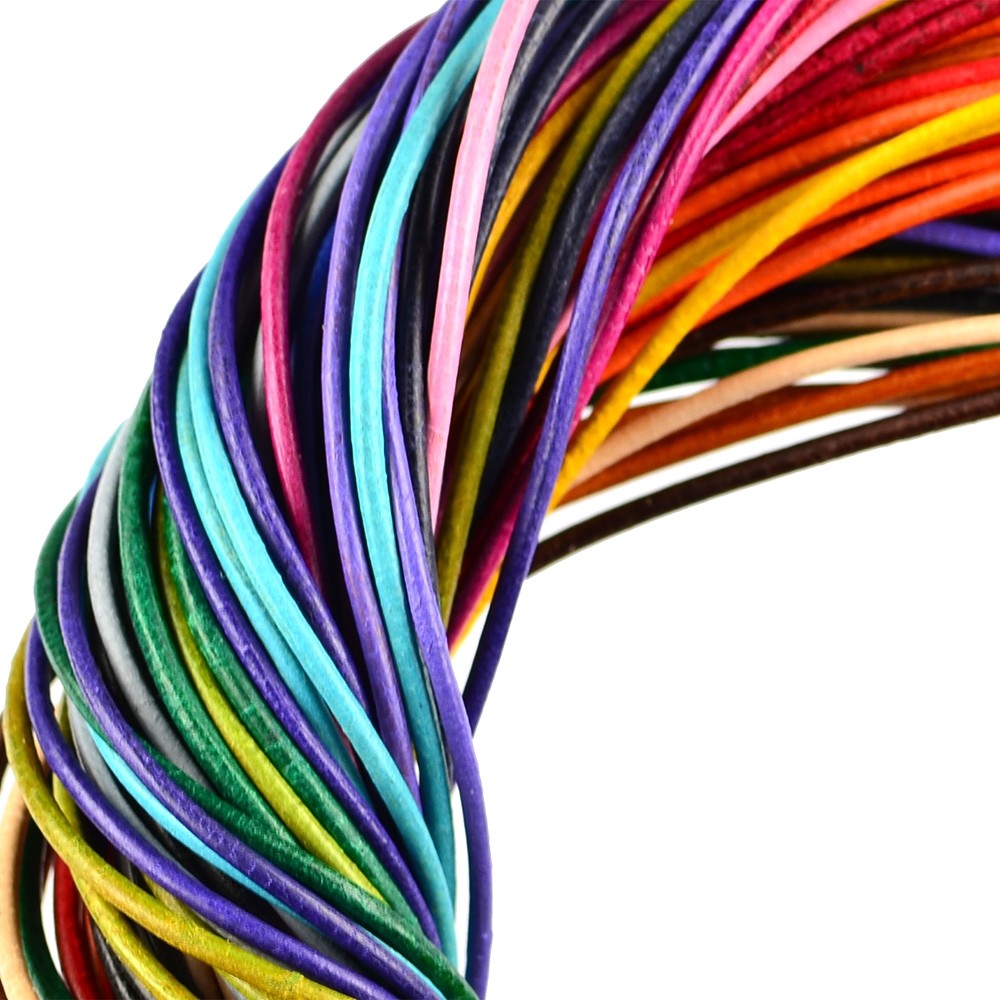 Bunte Mischung Lederbänder Ziege, 1m (100 St./VE) | Marco Schreier