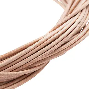 Leather straps goat natural, 1m (10 pcs./ PU) | gems, healing stones & jewelry