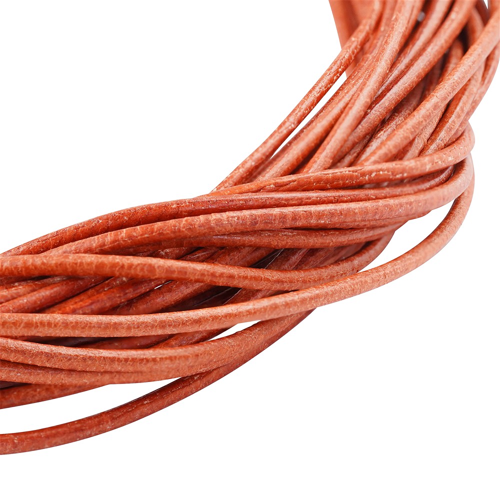 Leather straps goat orange, 1m (10 pcs./ PU) | wholesaler gems & healing stones