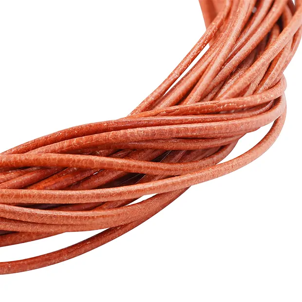 Leather straps goat orange, 1m (10 pcs./ PU) | wholesaler gems & healing stones