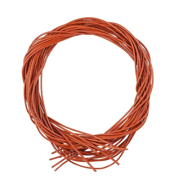 Leather straps goat orange, 1m (10 pcs./ PU) | wholesaler gems & healing stones