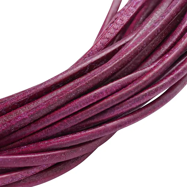 Leather straps goat fuchsia, 1m (10 pcs./ PU) | wholesaler gems & healing stones