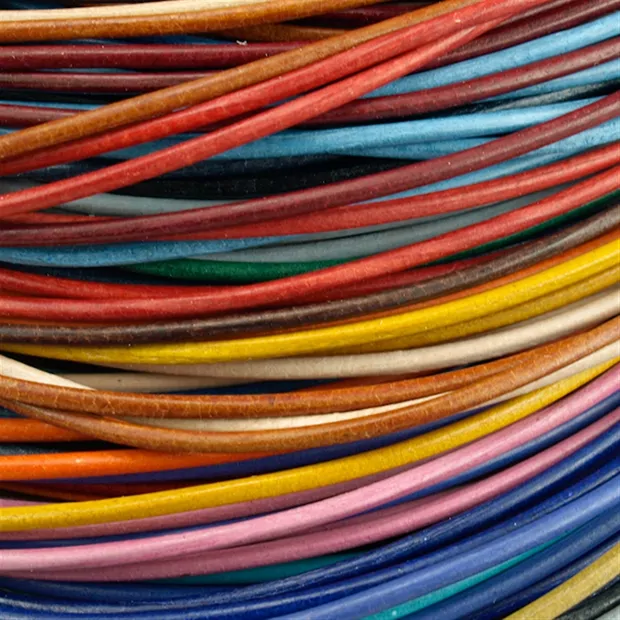 Colorful mix leather straps cowhide, length 1m, 100 pcs./ PU | Marco Schreier