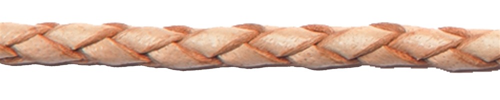 Lederband geflochten, natur, Rind, 2,5mm x 2m  | Marco Schreier