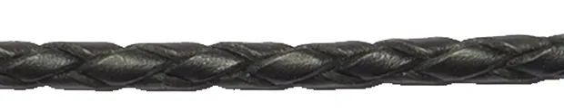 Lederband geflochten, schwarz, Rind, 2,5mm x 2m | Marco Schreier