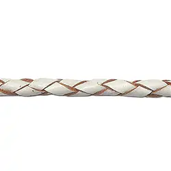 1935022620 Correa de cuero trenzado, blanco, vaqueta, 2,5 mm x 2 m | Marco Schreier