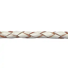 Braided Leather Cords, white, cowhide, 2.5mm x 2m | Marco Schreier