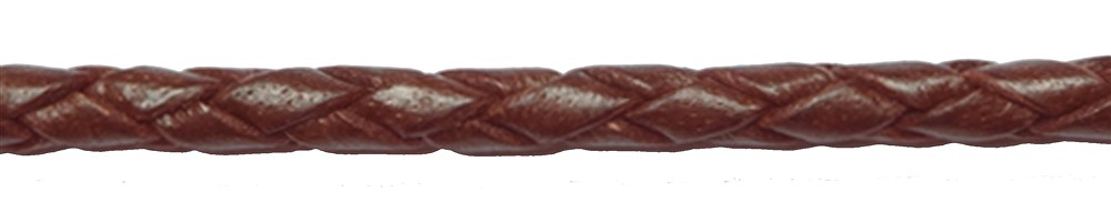 Braided leather cord, brown, cowhide, 5mm x 2m | gems, healing stones & jewelry