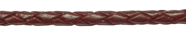 Braided leather cord, brown, cowhide, 5mm x 2m | gems, healing stones & jewelry
