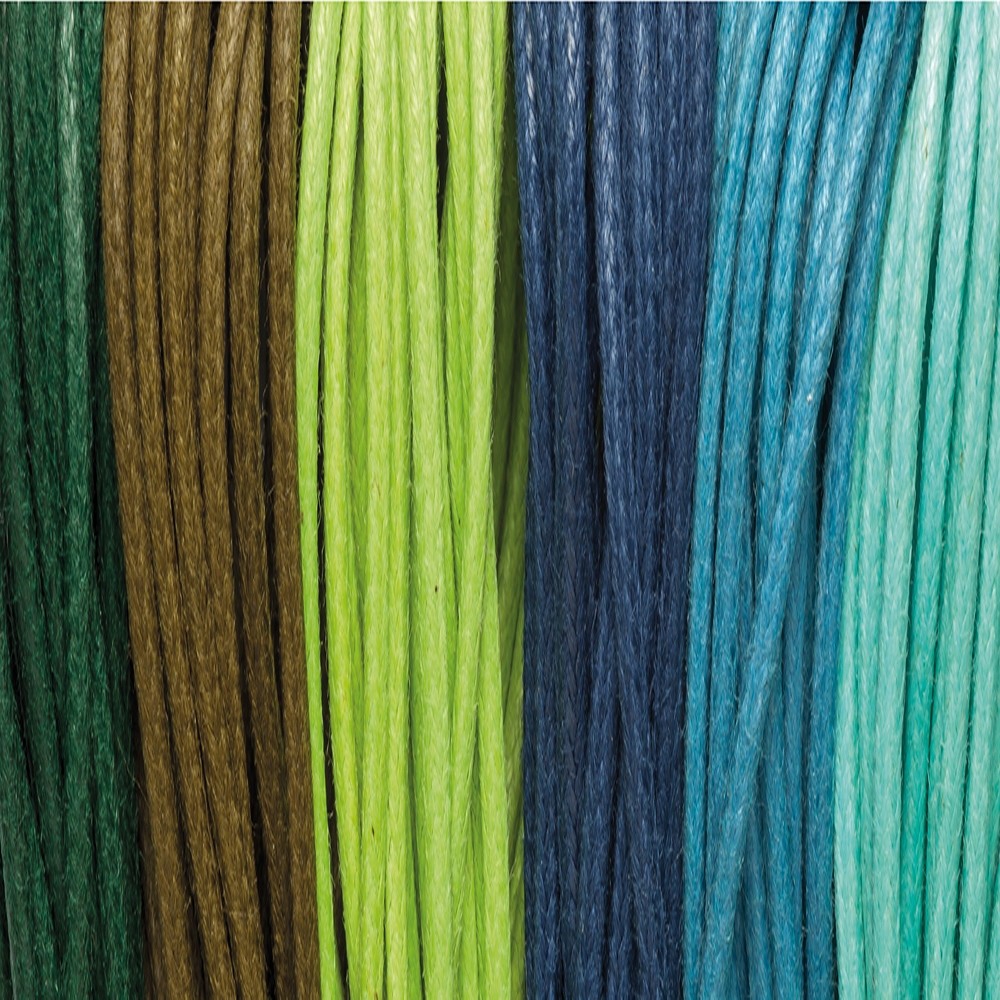 Cotton Cords waxed, "Rainforest" blend, 2.0mm (6 colors, 5m each) | Marco Schreier