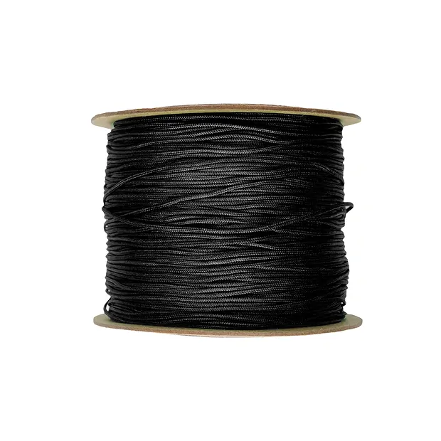 Nylon tape on spool, black (0.6mm / 120m) | wholesaler gems & healing stones