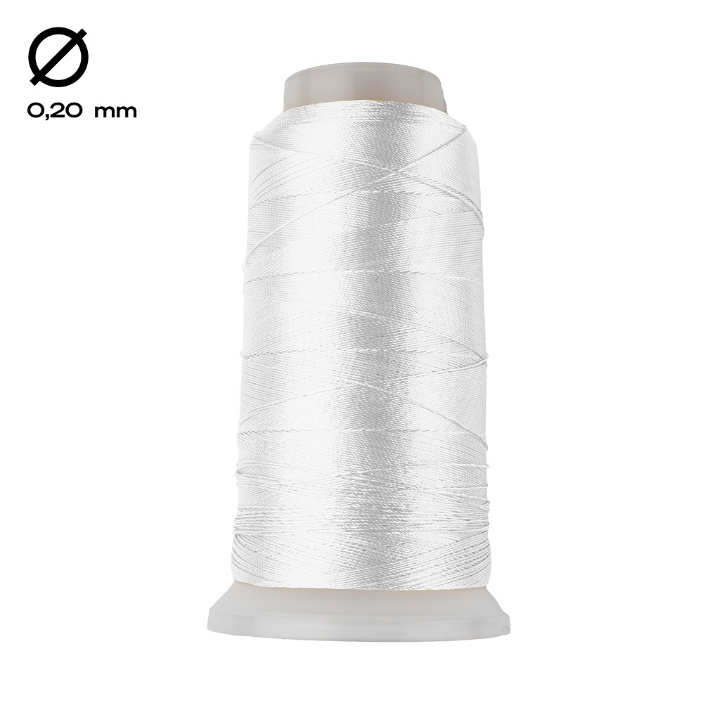 Nylon thread on spool, white (0.20mm / 1000m) | wholesaler gems & healing stones