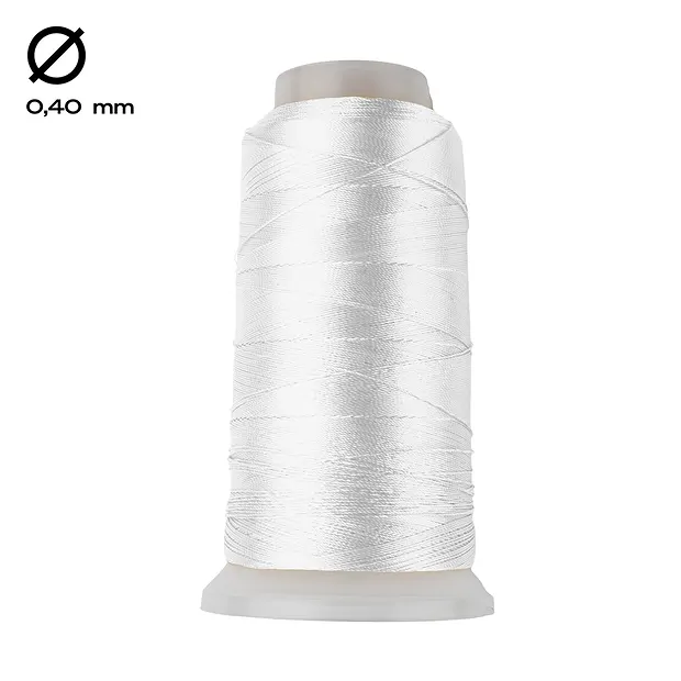 Nylon thread on spool, white (0.40mm / 600m) | wholesaler gems & healing stones