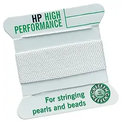 1952200001 High-Performance Beading Thread white + pre-threading needle, 0.30mm/2m | Marco Schreier