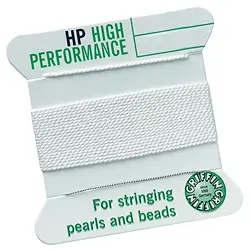 1952200401 High-Performance Beading Thread white + pre-threading needle, 0.60mm/2m | Marco Schreier